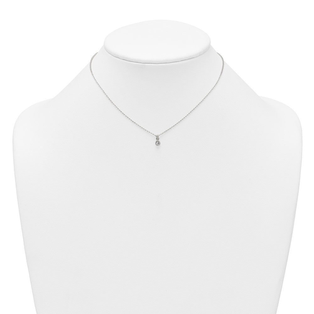 Sterlingsilber Zirkonia Kinder Stecker Ohrring und Halskette Set