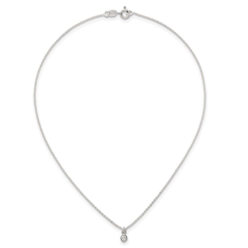 Sterlingsilber Zirkonia Kinder Stecker Ohrring und Halskette Set