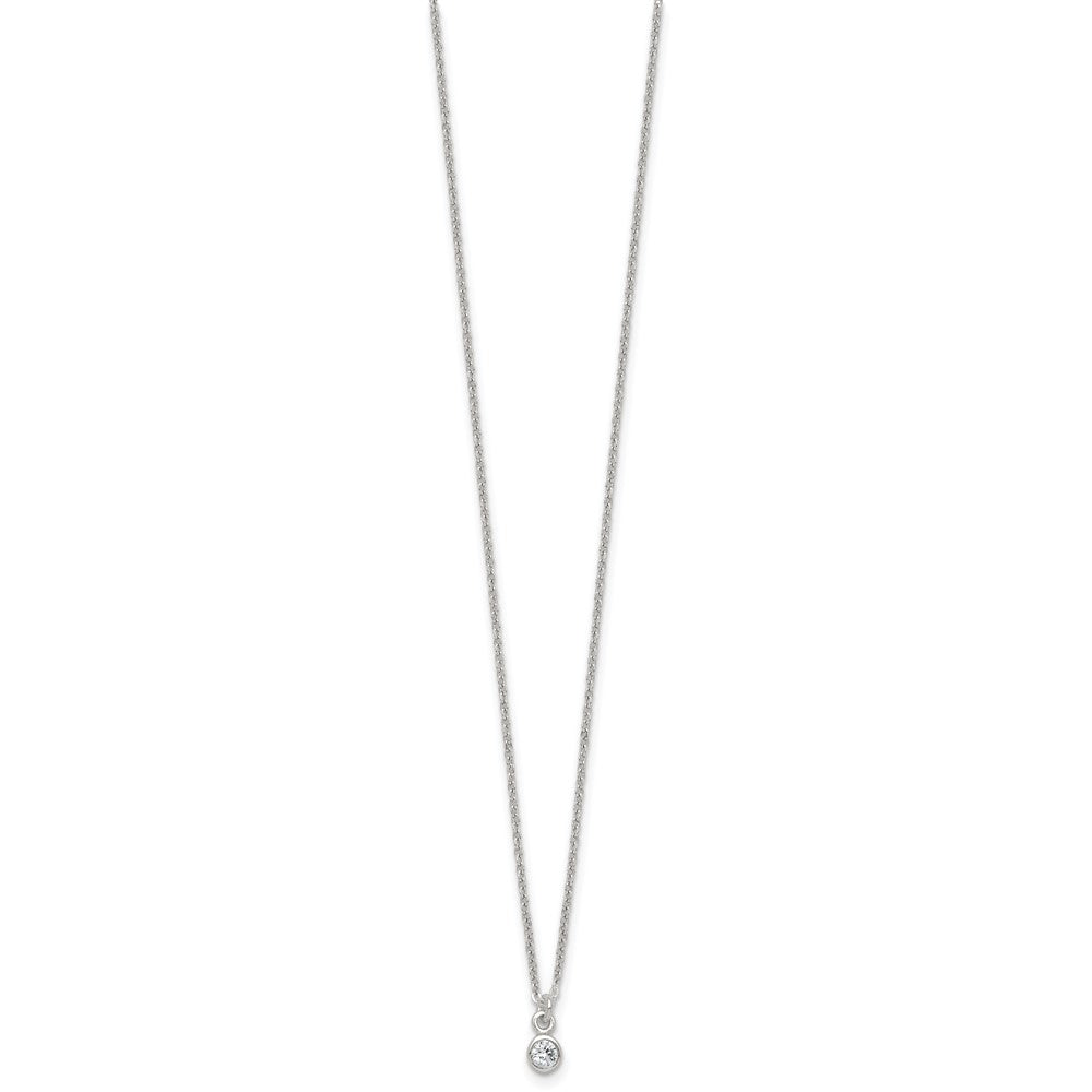 Sterlingsilber Zirkonia Kinder Stecker Ohrring und Halskette Set