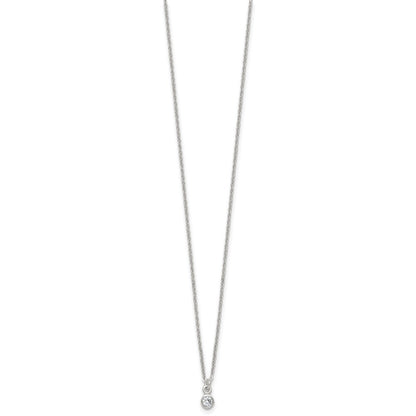 Sterlingsilber Zirkonia Kinder Stecker Ohrring und Halskette Set