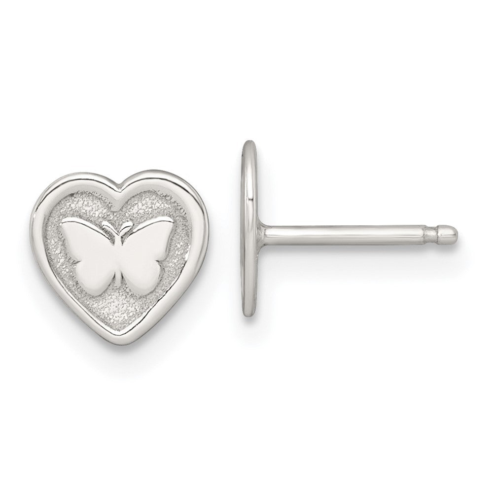 Sterlingsilber Schmetterling Herz Kinder Stecker Ohrring und Halskette Set