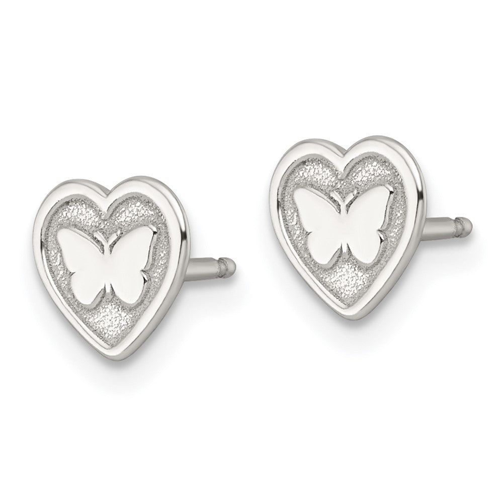 Sterlingsilber Schmetterling Herz Kinder Stecker Ohrring und Halskette Set