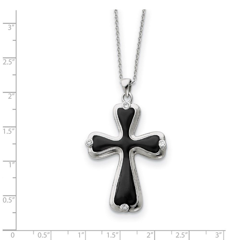Sterlingsilber & Zirkonia Emailliert My Refuge 18 Zoll Halskette