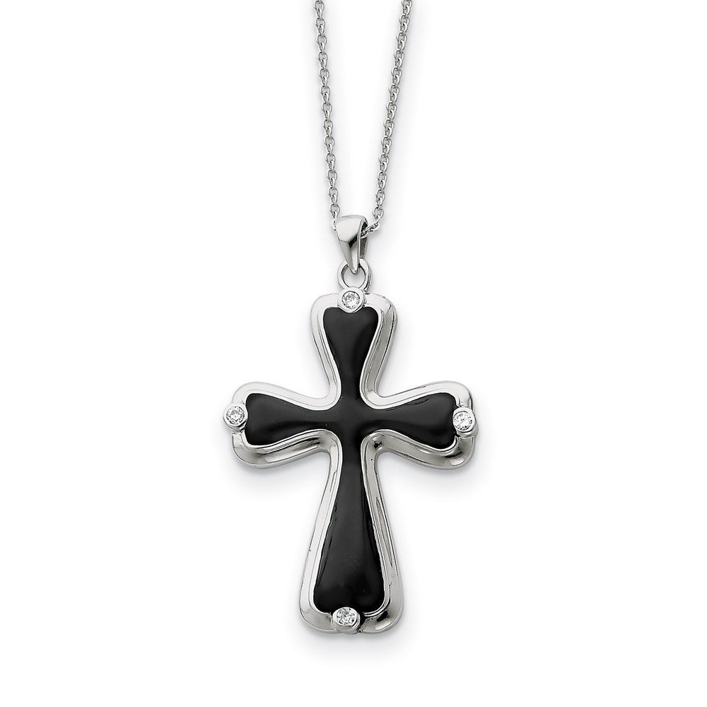 Sterlingsilber & Zirkonia Emailliert My Refuge 18 Zoll Halskette