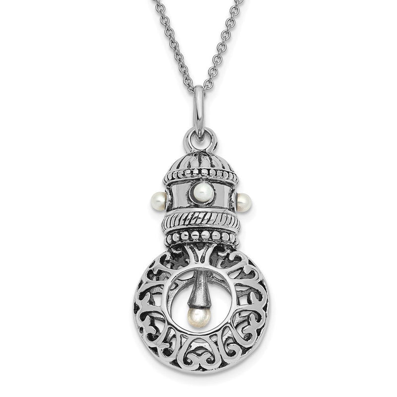 Sterlingsilber Sentimental Expressions Rhodiniert Antikisiert Fw Zucht Pearls Of Wisdom 18 Zoll Halskette