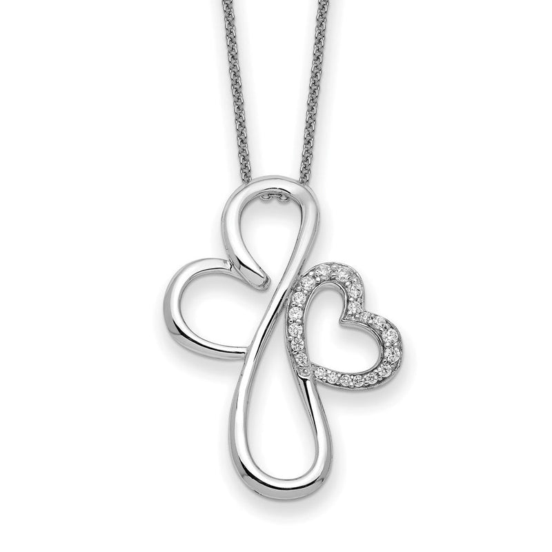 Sterlingsilber Sentimental Expressions Rhodiniert Zirkonia Everlasting Liebe 18 Zoll Halskette