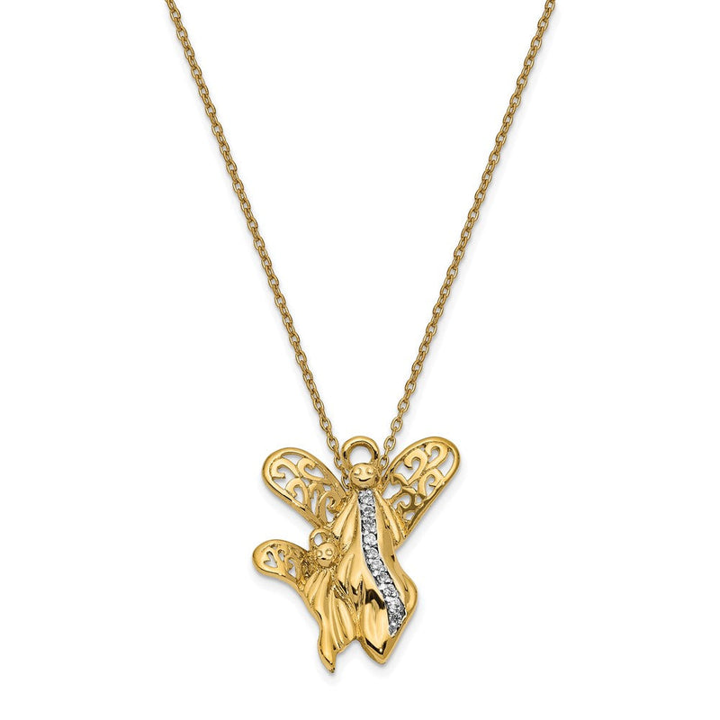 Sterlingsilber Sentimental Expressions Vergoldet Zirkonia Engel Of Motherhood 18 Zoll Halskette