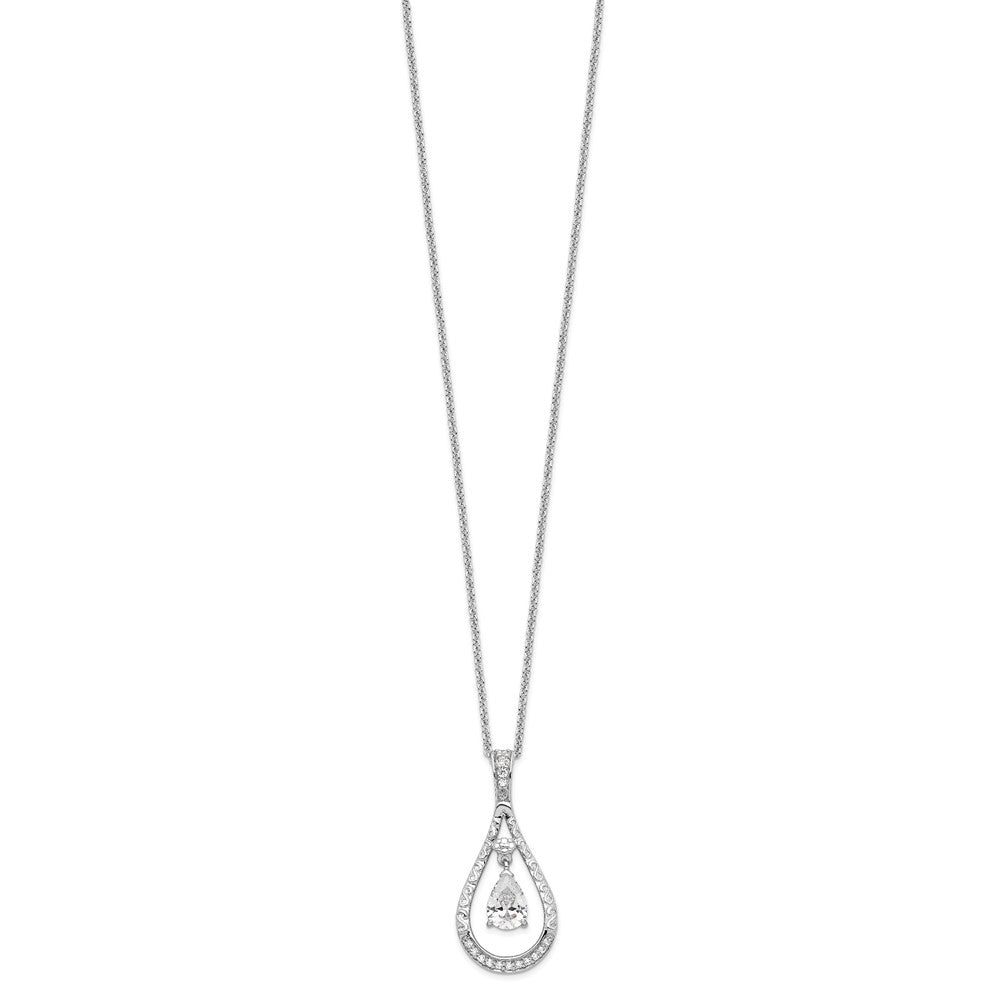 Sterlingsilber Sentimental Expressions Rhodiniert April Zirkonia Stein Never Forget Tear 18 Zoll Geburtsstein Halskette