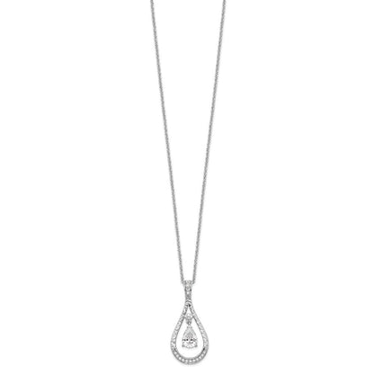 Sterlingsilber Sentimental Expressions Rhodiniert April Zirkonia Stein Never Forget Tear 18 Zoll Geburtsstein Halskette