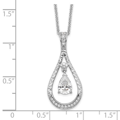 Sterlingsilber Sentimental Expressions Rhodiniert April Zirkonia Stein Never Forget Tear 18 Zoll Geburtsstein Halskette