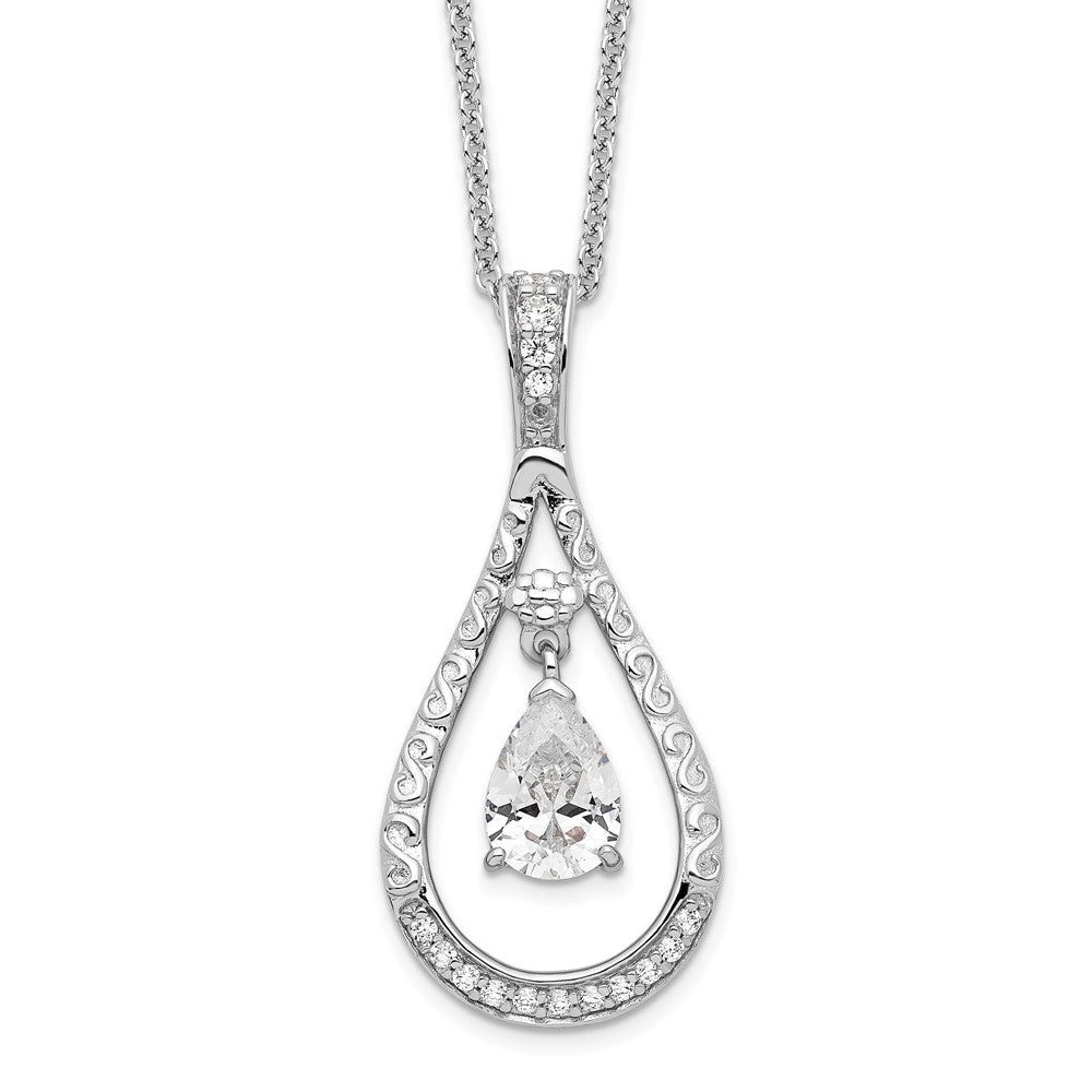 Sterlingsilber Sentimental Expressions Rhodiniert April Zirkonia Stein Never Forget Tear 18 Zoll Geburtsstein Halskette