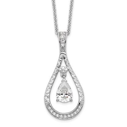 Sterlingsilber Sentimental Expressions Rhodiniert April Zirkonia Stein Never Forget Tear 18 Zoll Geburtsstein Halskette