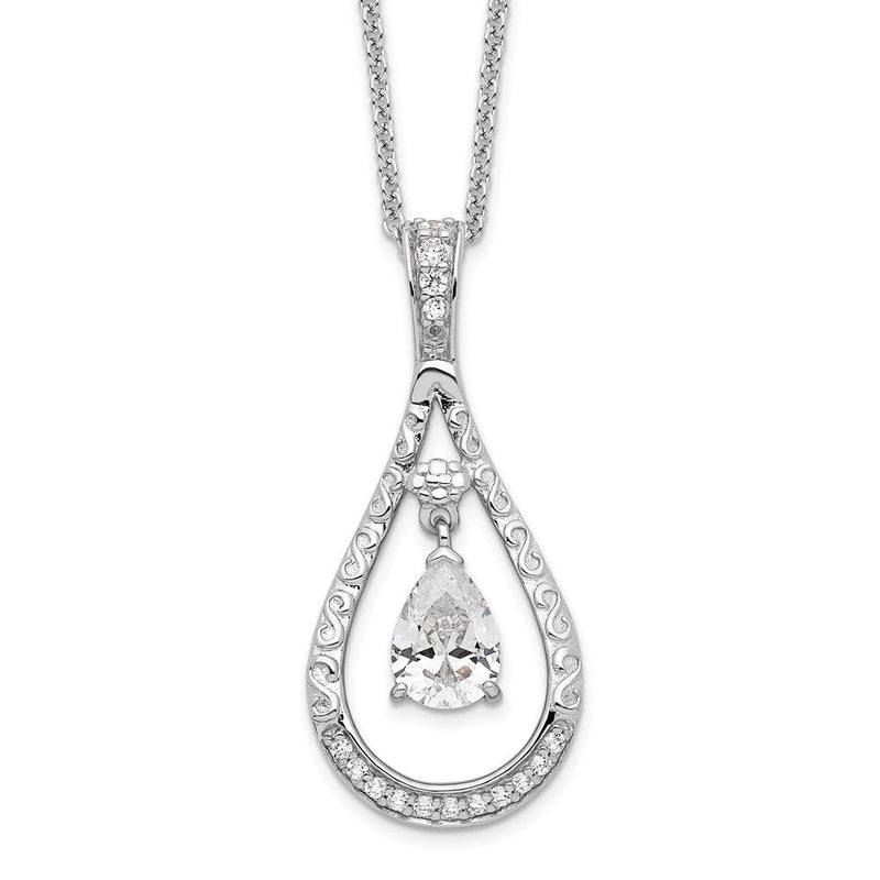 Sterlingsilber Sentimental Expressions Rhodiniert April Zirkonia Stein Never Forget Tear 18 Zoll Geburtsstein Halskette