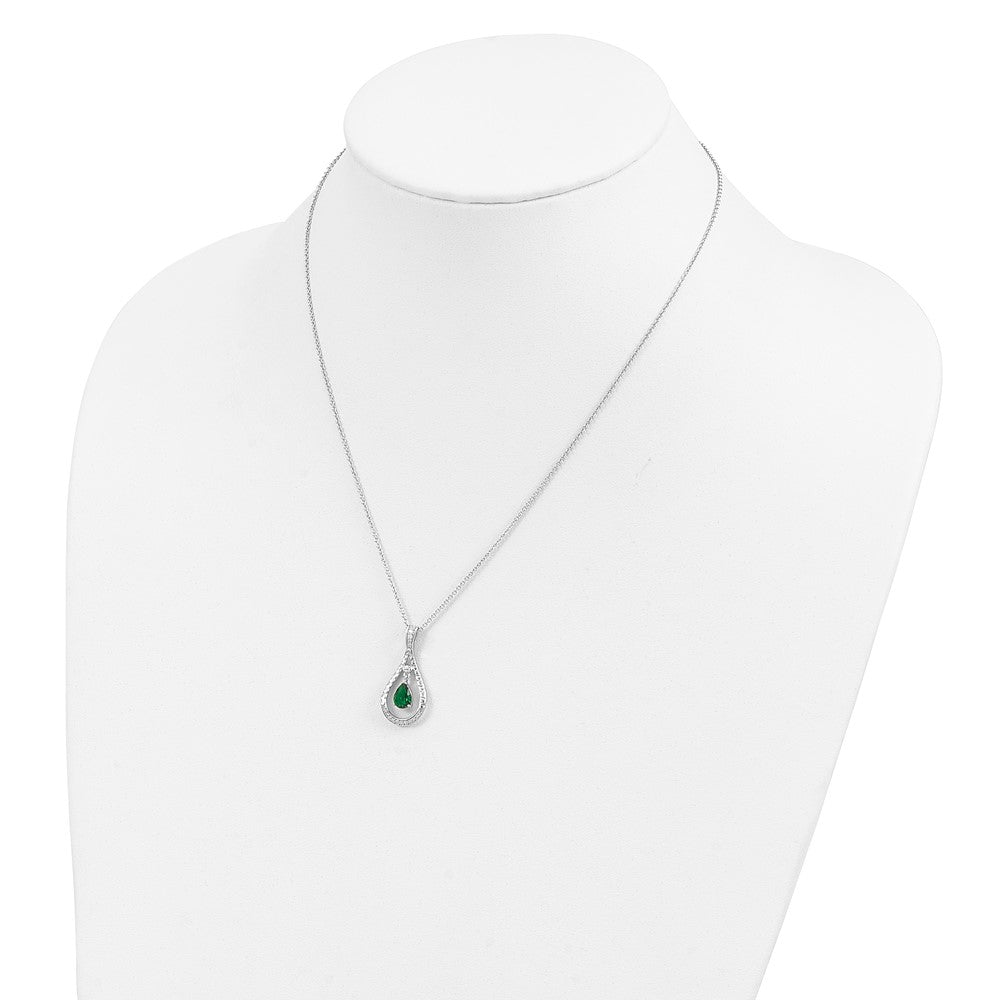 Sterlingsilber Sentimental Expressions Rhodiniert May Zirkonia Stein Never Forget Tear 18 Zoll Geburtsstein Halskette