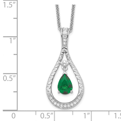Sterlingsilber Sentimental Expressions Rhodiniert May Zirkonia Stein Never Forget Tear 18 Zoll Geburtsstein Halskette
