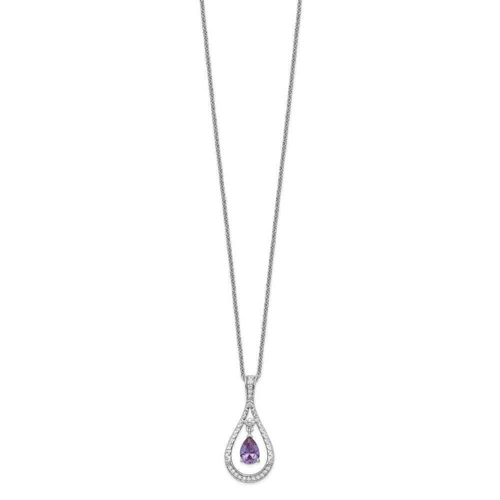 Sterlingsilber Sentimental Expressions Rhodiniert June Zirkonia Stein Never Forget Tear 18 Zoll Geburtsstein Halskette