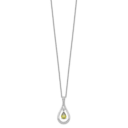 Sterlingsilber Sentimental Expressions Rhodiniert Aug. Zirkonia Stein Never Forget Tear 18 Zoll Geburtsstein Halskette
