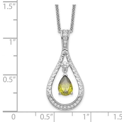 Sterlingsilber Sentimental Expressions Rhodiniert Aug. Zirkonia Stein Never Forget Tear 18 Zoll Geburtsstein Halskette
