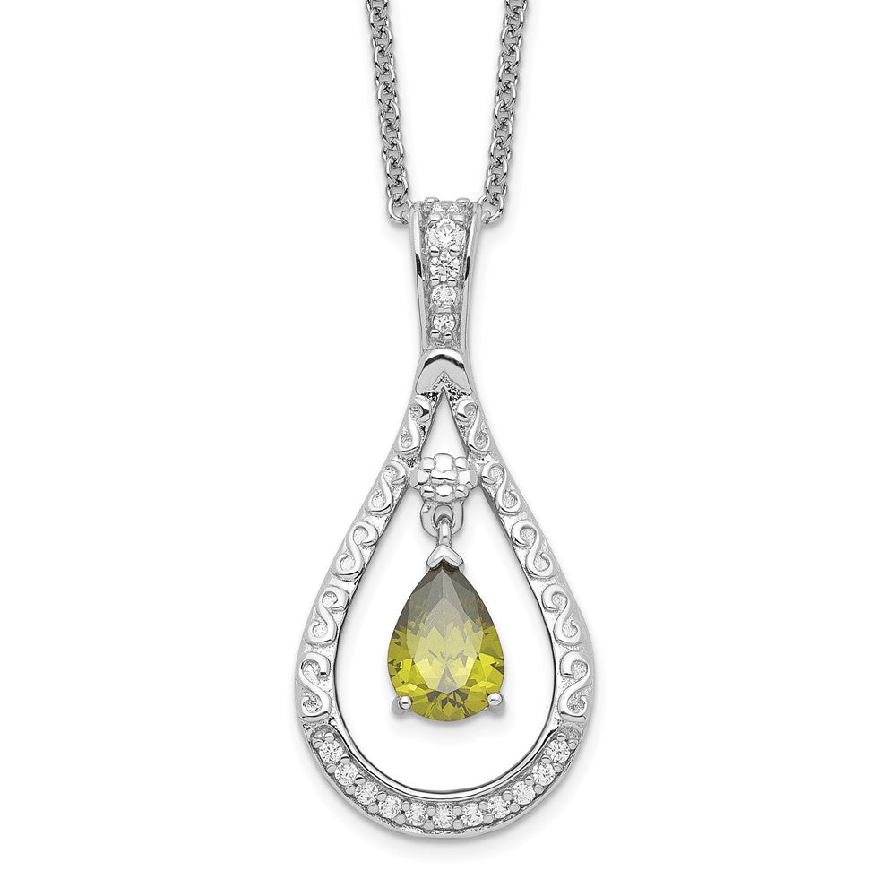 Sterlingsilber Sentimental Expressions Rhodiniert Aug. Zirkonia Stein Never Forget Tear 18 Zoll Geburtsstein Halskette