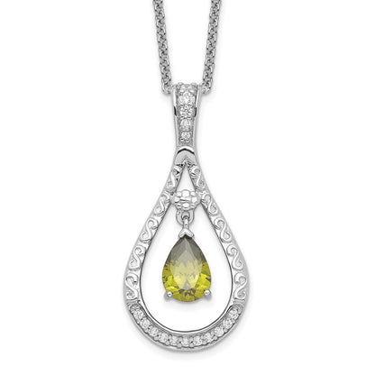 Sterlingsilber Sentimental Expressions Rhodiniert Aug. Zirkonia Stein Never Forget Tear 18 Zoll Geburtsstein Halskette