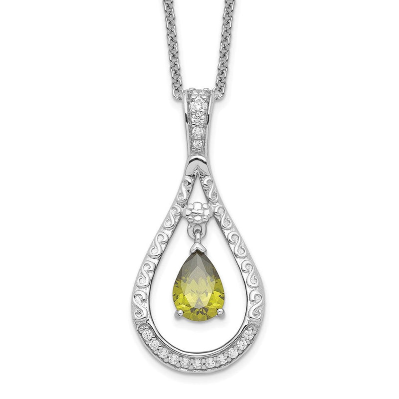 Sterlingsilber Sentimental Expressions Rhodiniert Aug. Zirkonia Stein Never Forget Tear 18 Zoll Geburtsstein Halskette