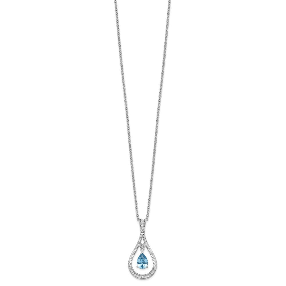 Sterlingsilber Sentimental Expressions Rhodiniert Dec. Zirkonia Stein Never Forget Tear 18 Zoll Geburtsstein Halskette