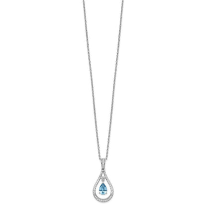 Sterlingsilber Sentimental Expressions Rhodiniert Dec. Zirkonia Stein Never Forget Tear 18 Zoll Geburtsstein Halskette