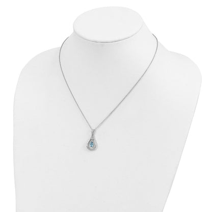 Sterlingsilber Sentimental Expressions Rhodiniert Dec. Zirkonia Stein Never Forget Tear 18 Zoll Geburtsstein Halskette