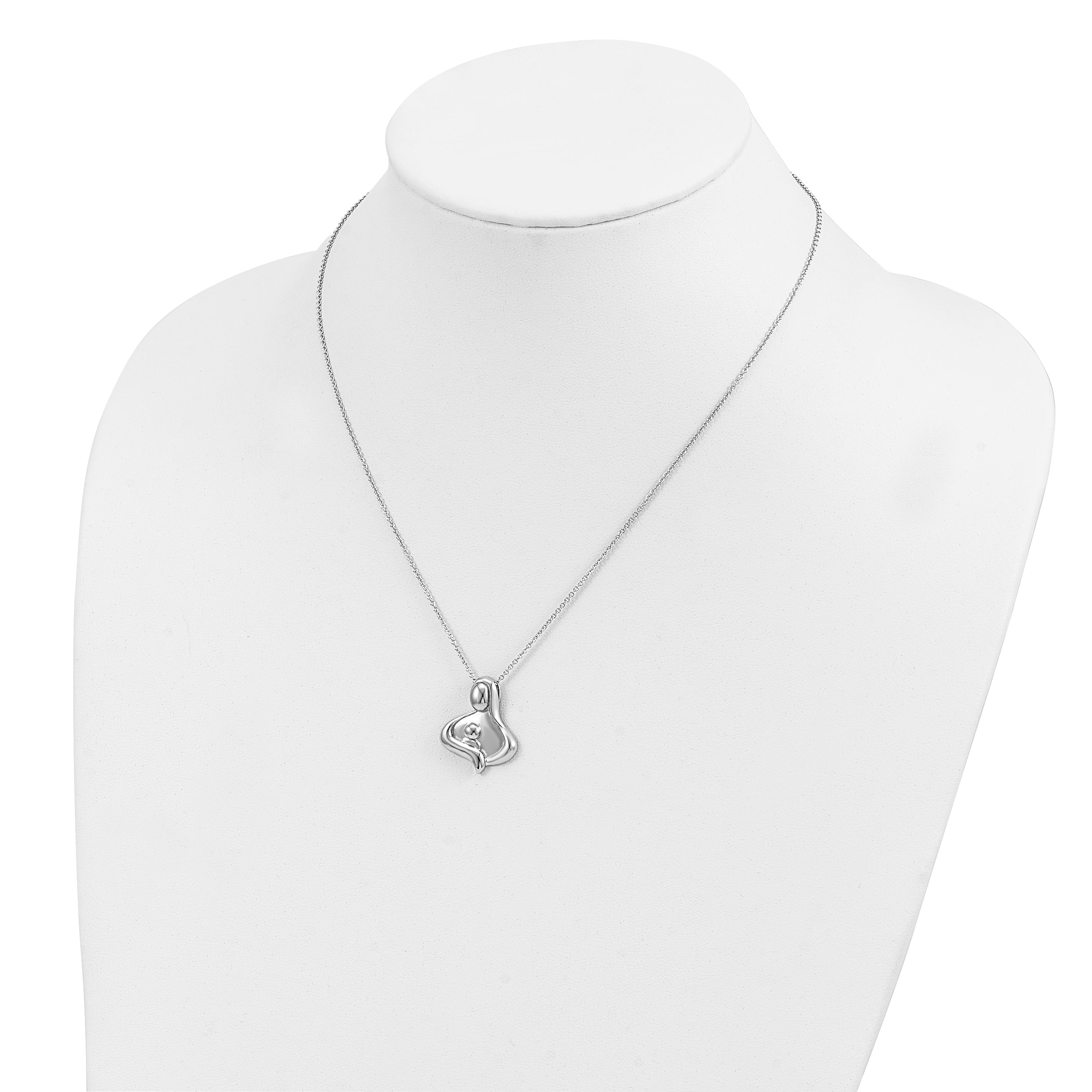 Sterlingsilber Sentimental Expressions Rhodiniert Poliert Maternal Bond 18 Zoll Halskette