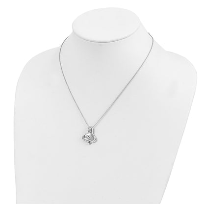 Sterlingsilber Sentimental Expressions Rhodiniert Poliert Maternal Bond 18 Zoll Halskette