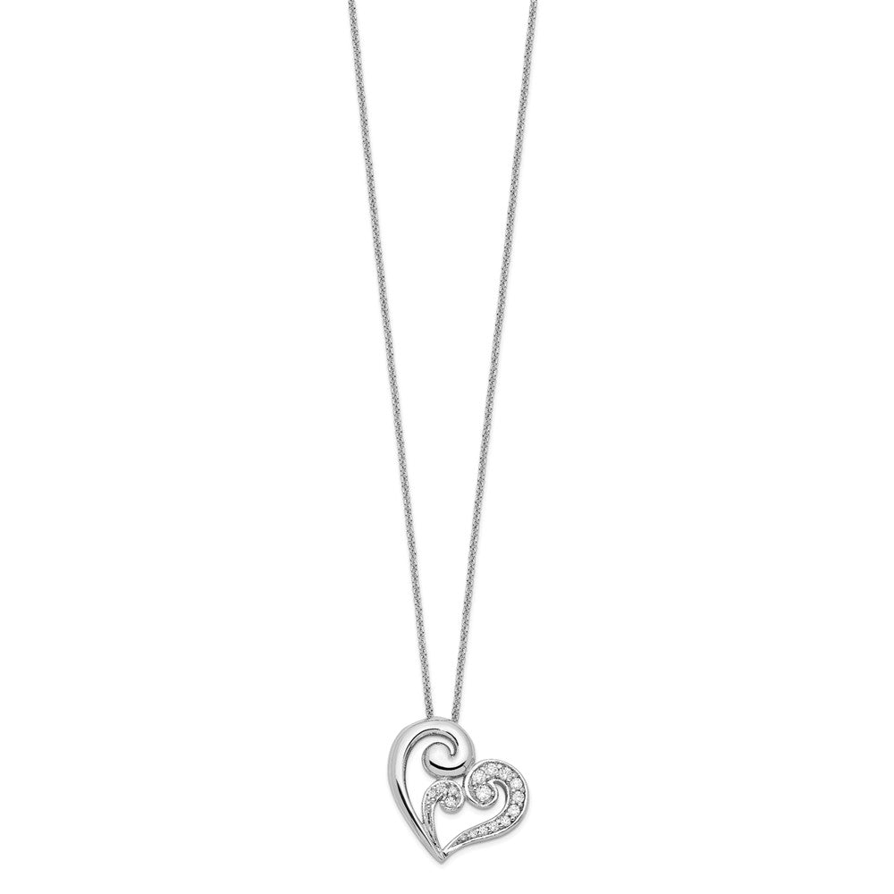 Sterlingsilber Sentimental Expressions Rhodiniert Zirkonia A Mothers Journey 18 Zoll Herz Halskette