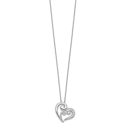 Sterlingsilber Sentimental Expressions Rhodiniert Zirkonia A Mothers Journey 18 Zoll Herz Halskette