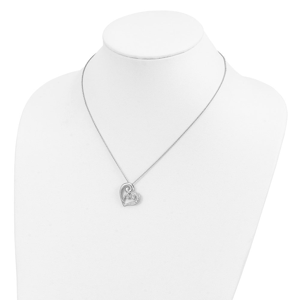 Sterlingsilber Sentimental Expressions Rhodiniert Zirkonia A Mothers Journey 18 Zoll Herz Halskette