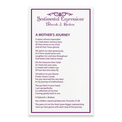Sterlingsilber Sentimental Expressions Rhodiniert Zirkonia A Mothers Journey 18 Zoll Herz Halskette