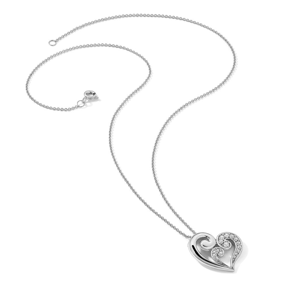 Sterlingsilber Sentimental Expressions Rhodiniert Zirkonia A Mothers Journey 18 Zoll Herz Halskette