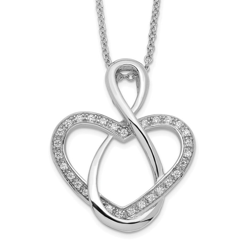 Sterlingsilber Sentimental Expressions Rhodiniert Zirkonia Lifetime Freund 18 Zoll Halskette