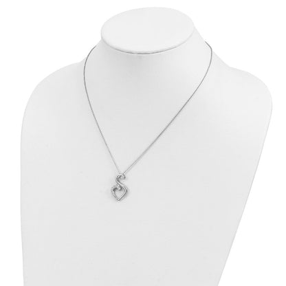 Sterlingsilber Sentimental Expressions Rhodiniert Zirkonia Journey Of Freundschaft 18 Zoll Halskette