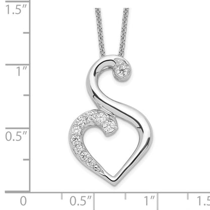 Sterlingsilber Sentimental Expressions Rhodiniert Zirkonia Journey Of Freundschaft 18 Zoll Halskette