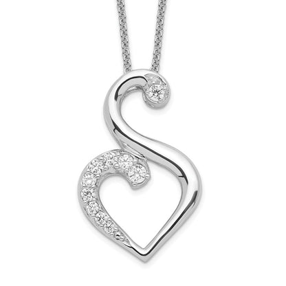 Sterlingsilber Sentimental Expressions Rhodiniert Zirkonia Journey Of Freundschaft 18 Zoll Halskette