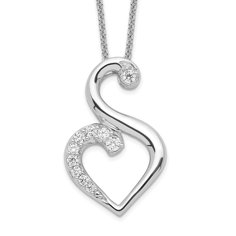 Sterlingsilber Sentimental Expressions Rhodiniert Zirkonia Journey Of Freundschaft 18 Zoll Halskette