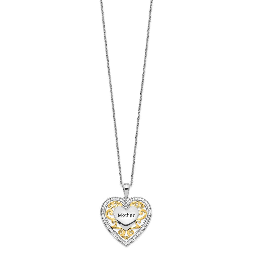Sterlingsilber Sentimental Expressions Vergoldet Mutter 18 Zoll Herz Halskette