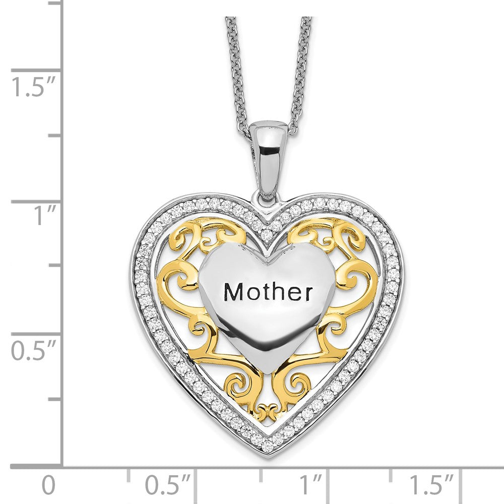 Sterlingsilber Sentimental Expressions Vergoldet Mutter 18 Zoll Herz Halskette