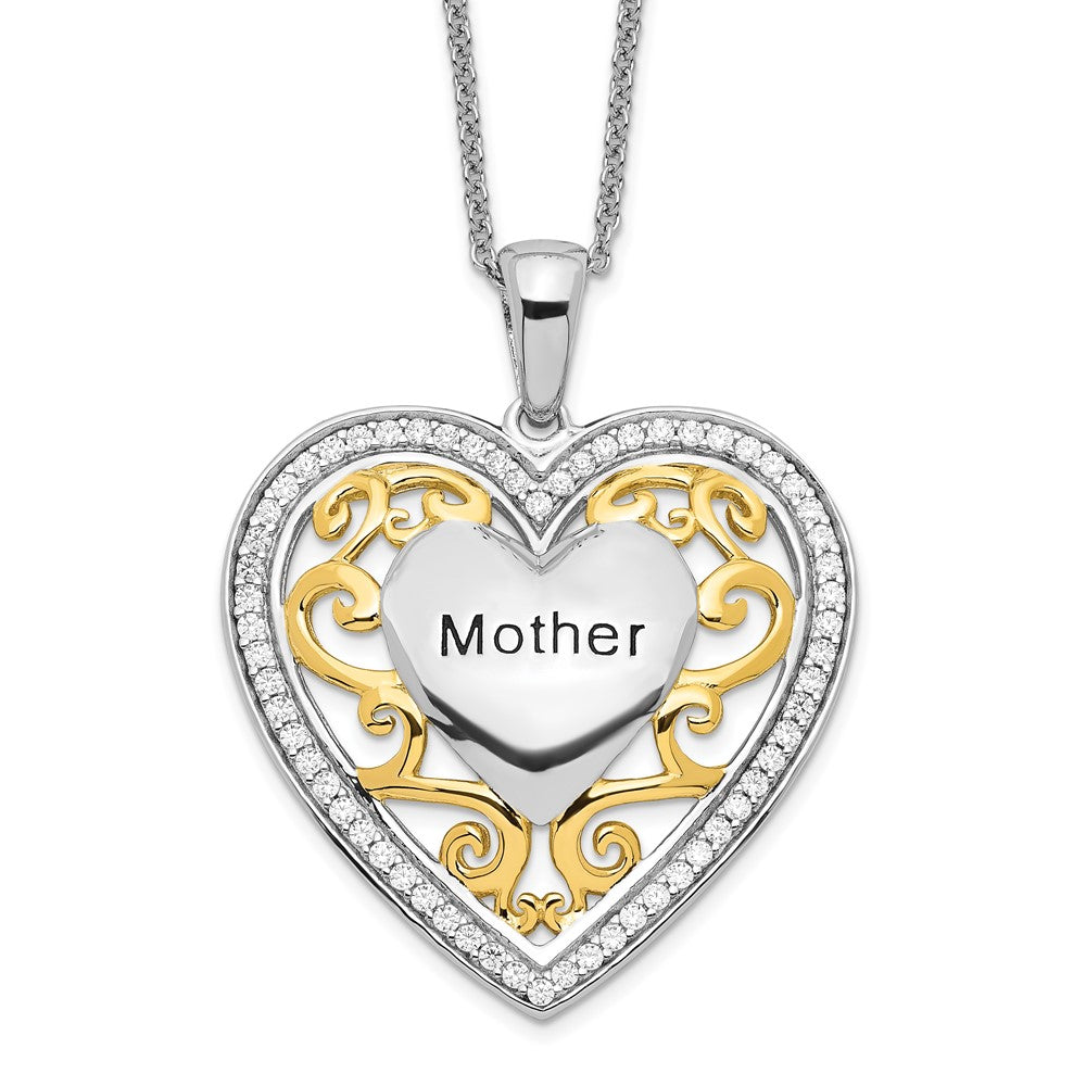 Sterlingsilber Sentimental Expressions Vergoldet Mutter 18 Zoll Herz Halskette