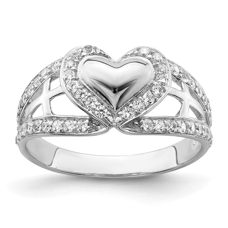 Sterlingsilber Sentimental Expressions Rhodiniert Zirkonia Poliert Rein Herz Ring