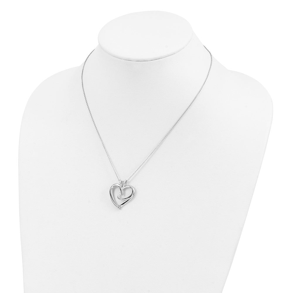 Sterlingsilber Sentimental Expressions Rhodiniert The Hugging Herz 18 Zoll Halskette