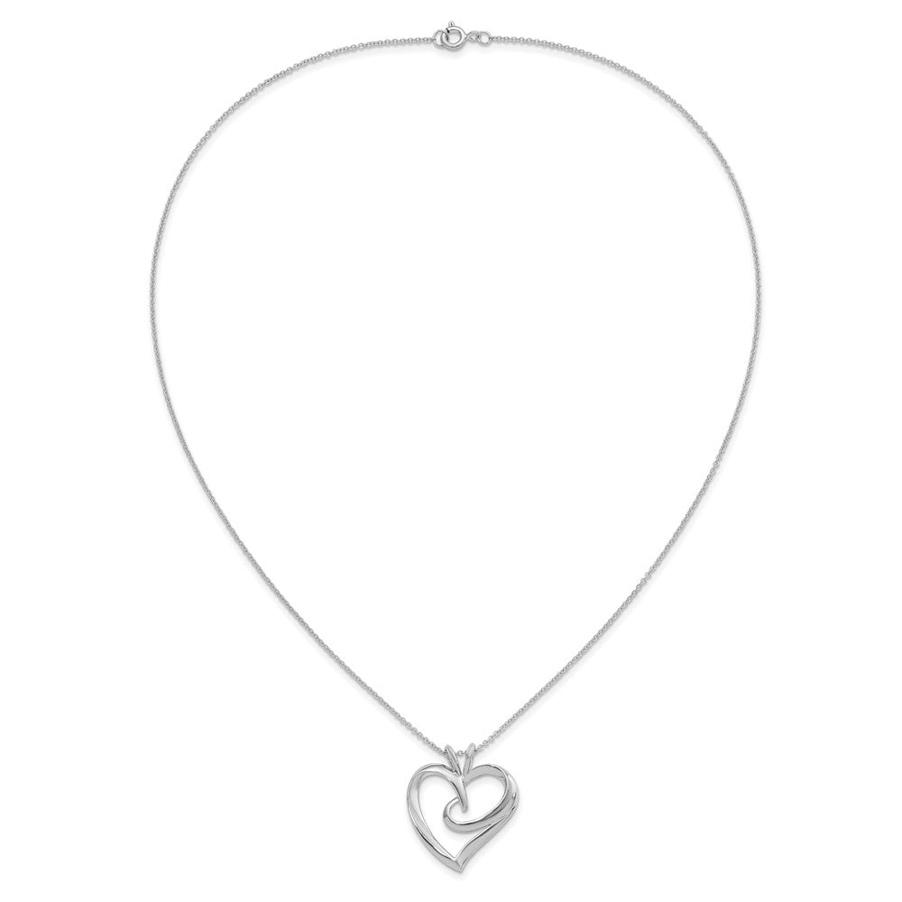Sterlingsilber Sentimental Expressions Rhodiniert The Hugging Herz 18 Zoll Halskette