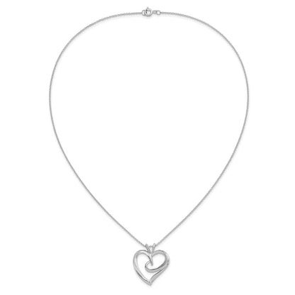 Sterlingsilber Sentimental Expressions Rhodiniert The Hugging Herz 18 Zoll Halskette