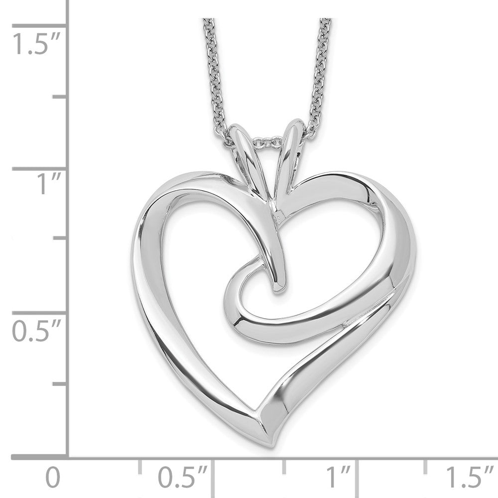 Sterlingsilber Sentimental Expressions Rhodiniert The Hugging Herz 18 Zoll Halskette