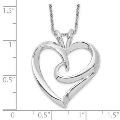 Sterlingsilber Sentimental Expressions Rhodiniert The Hugging Herz 18 Zoll Halskette