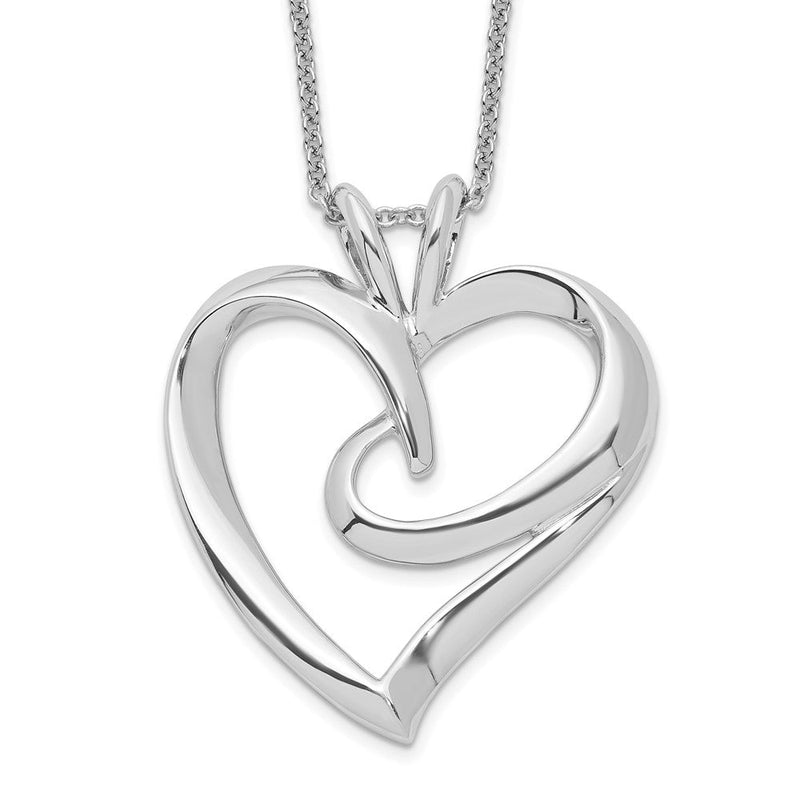 Sterlingsilber Sentimental Expressions Rhodiniert The Hugging Herz 18 Zoll Halskette
